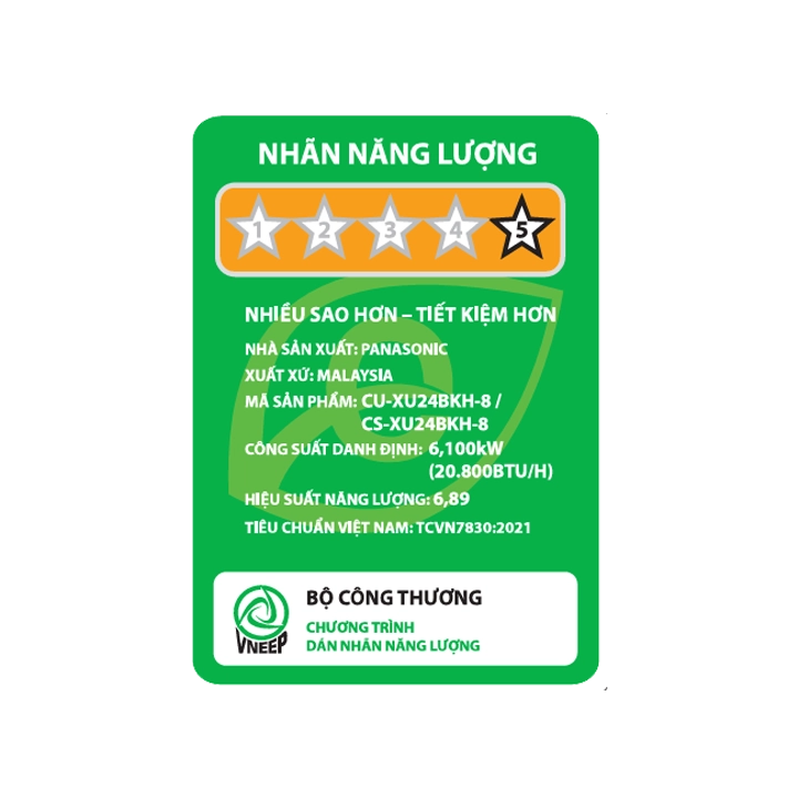 Điều hòa Panasonic Inverter 1 chiều 24000 BTU XU24BKH-8 (Mẫu mới) - Image 4