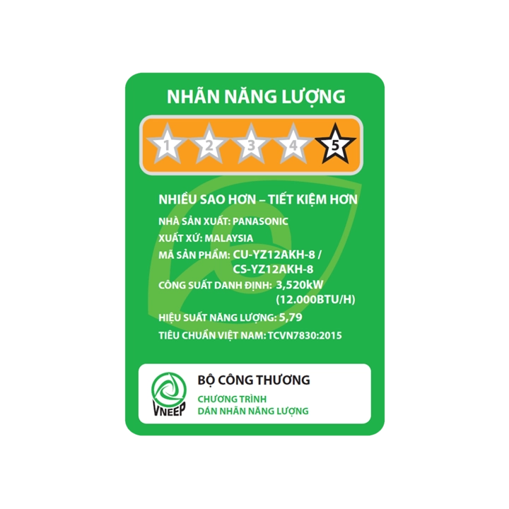 Điều hòa 2 chiều Inverter PANASONIC 12.000 BTU CS-YZ12AKH-8 - Image 4