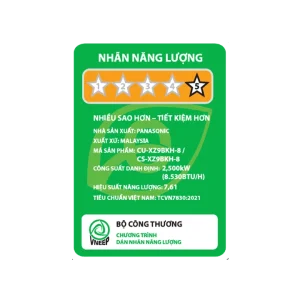 Alternative view of Điều hòa 2 chiều PANASONIC Inverter 8.530 BTU CS-XZ9BKH-8