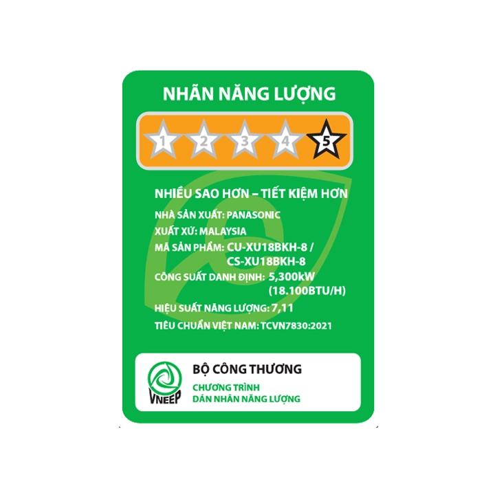 Điều hòa 1 chiều PANASONIC Inverter 18.000 BTU CS-XU18BKH-8 - Image 5